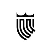 dq couronne bouclier initiale luxe et Royal logo concept vecteur