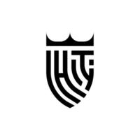 salut couronne bouclier initiale luxe et Royal logo concept vecteur