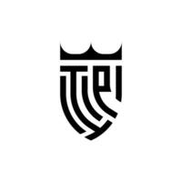 ip couronne bouclier initiale luxe et Royal logo concept vecteur