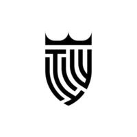 iw couronne bouclier initiale luxe et Royal logo concept vecteur