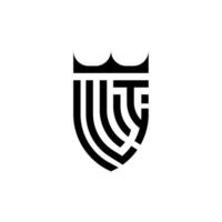 li couronne bouclier initiale luxe et Royal logo concept vecteur