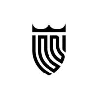 od couronne bouclier initiale luxe et Royal logo concept vecteur