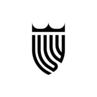 vw couronne bouclier initiale luxe et Royal logo concept vecteur