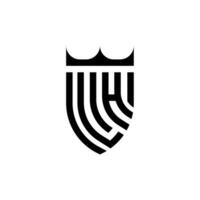 lh couronne bouclier initiale luxe et Royal logo concept vecteur