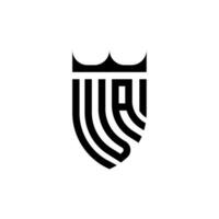 Virginie couronne bouclier initiale luxe et Royal logo concept vecteur