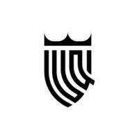 uq couronne bouclier initiale luxe et Royal logo concept vecteur