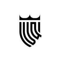 vq couronne bouclier initiale luxe et Royal logo concept vecteur