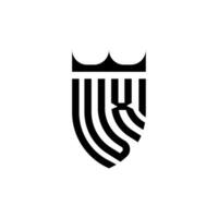 vx couronne bouclier initiale luxe et Royal logo concept vecteur