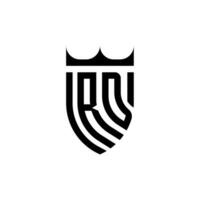 rd couronne bouclier initiale luxe et Royal logo concept vecteur