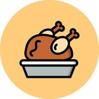 rôti poulet vecteur icône conception illustration