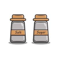 illustration vectorielle de bouteille d'assaisonnement de sucre et de sel