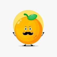 joli personnage orange avec moustache vecteur