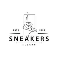 chaussure logo, minimaliste ligne style baskets chaussure conception Facile mode produit marque vecteur