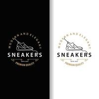 chaussure logo, minimaliste ligne style baskets chaussure conception Facile mode produit marque vecteur