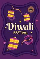 diwali affiche traditionnel Indien fête vecteur illustration