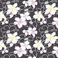 blanc et noir floral textile conception vecteur