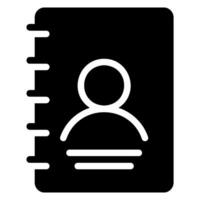 icône de glyphe de carnet d'adresses vecteur