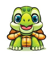 mignonne tortue dessin animé vecteur personnage illustration