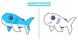 baleine mignonne avec des pages à colorier vecteur