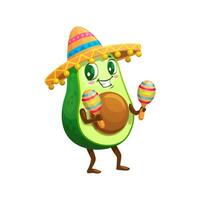 dessin animé mexicain Avocat mariachi personnage vecteur