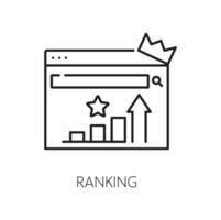 sem chercher moteur contour icône, site Internet classement vecteur