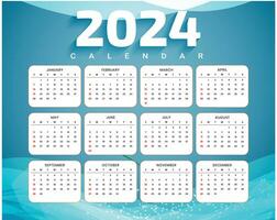 content Nouveau année 2024 Anglais calendrier modèle conception vecteur