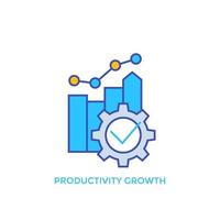 icône de croissance de la productivité avec contour vecteur