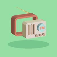 illustration 3d vintage de radios vecteur