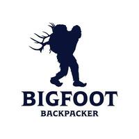 randonneur wapiti bois marcher bigfoot logo conception vecteur