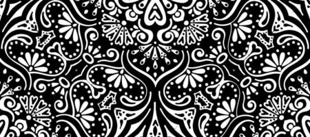 abstrait paisleys décoratif modèle noir Contexte fond d'écran vecteur