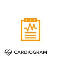 cardiogramme, icône de diagnostic cardiaque vecteur