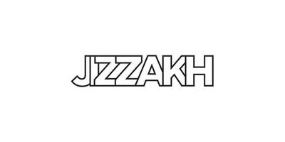 jizzakh dans le Ouzbékistan emblème. le conception Caractéristiques une géométrique style, vecteur illustration avec audacieux typographie dans une moderne Police de caractère. le graphique slogan caractères.