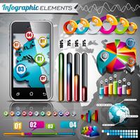 Ensemble de conception vectorielle d&#39;éléments infographiques. Carte du monde et graphiques d&#39;information. vecteur