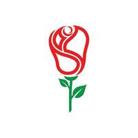 modèle de logo de fleur rose vecteur