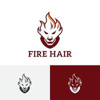 feu cheveux tigre tête de lion jeu esport logo vecteur