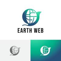 logo de la technologie internet mondiale web terre verte