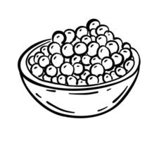 caviar dans une bol. vecteur illustration dans griffonnage style