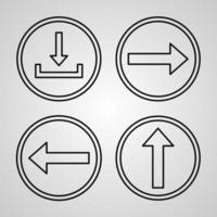 ensemble d'icônes de ligne vectorielle de flèches vecteur