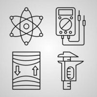 ensemble d'icônes de ligne vectorielle de la physique vecteur