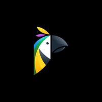 logo de mascotte de vecteur d'oiseau de paradis coloré génial