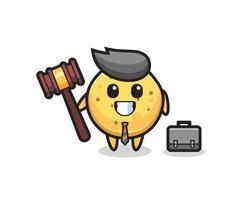 illustration de la mascotte des croustilles en tant qu'avocat vecteur