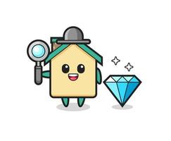 illustration du caractère de la maison avec un diamant vecteur