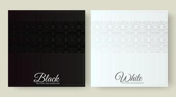 fond noir et blanc de luxe avec motif de bordure vecteur