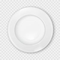 assiette blanche vide. illustration sur fond blanc vecteur