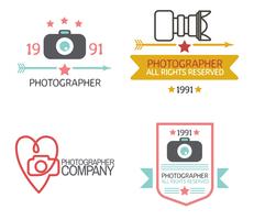 Insignes et étiquettes de photographie de style vintage vecteur