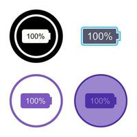 icône de vecteur de batterie pleine unique