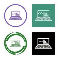 icône de vecteur de statistiques en ligne unique