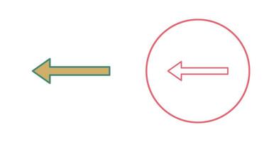 icône de vecteur de flèche gauche unique