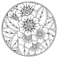 fleur de mehndi pour henné, mehndi, tatouage, décoration vecteur