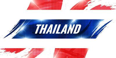 Thaïlande drapeau dans brosse peindre style avec demi-teinte et brillant effet. nationale Thaïlande drapeau vecteur